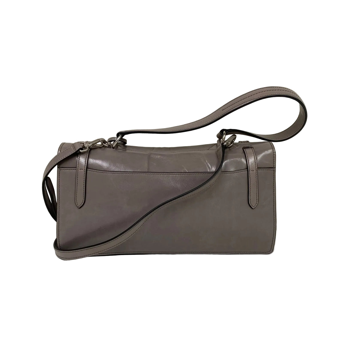 Bolsa Prada Glossy Calfskin Sound Shoulder Bag Cinza