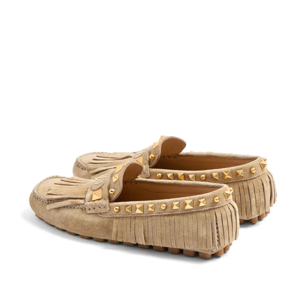 Mocassim Valentino Garavani Plaster Caster Bege Tam. 35 Br