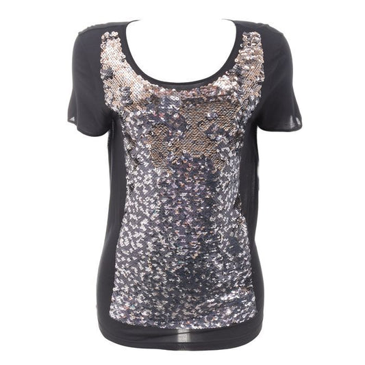 Camiseta Dior Preta Com Paete Tam 40 Br