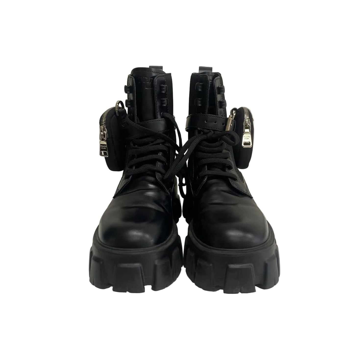 Bota Coturno Prada Couro e Nylon Preto Tam 37 Br