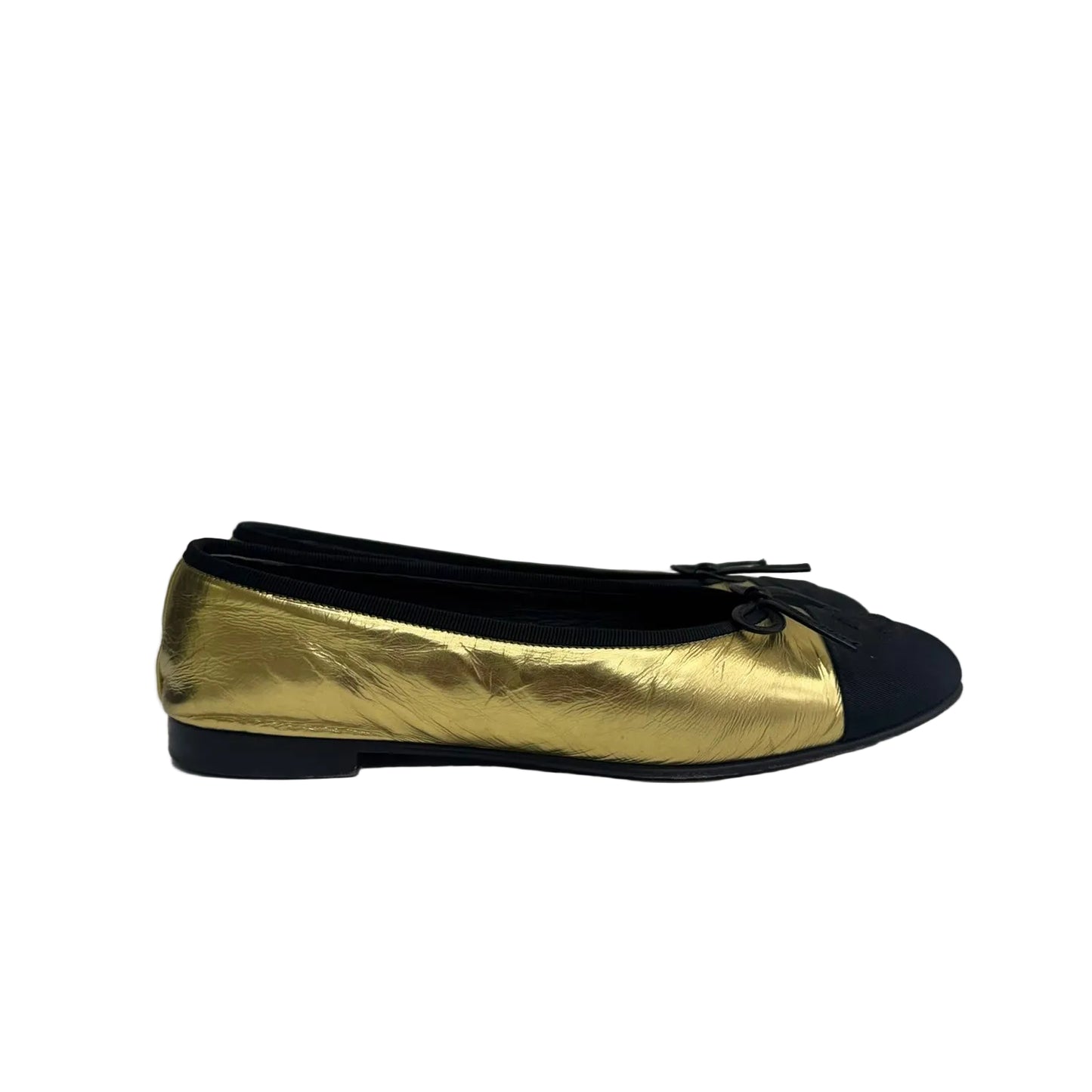 Sapatilha Chanel Dourada Tam 37 Br