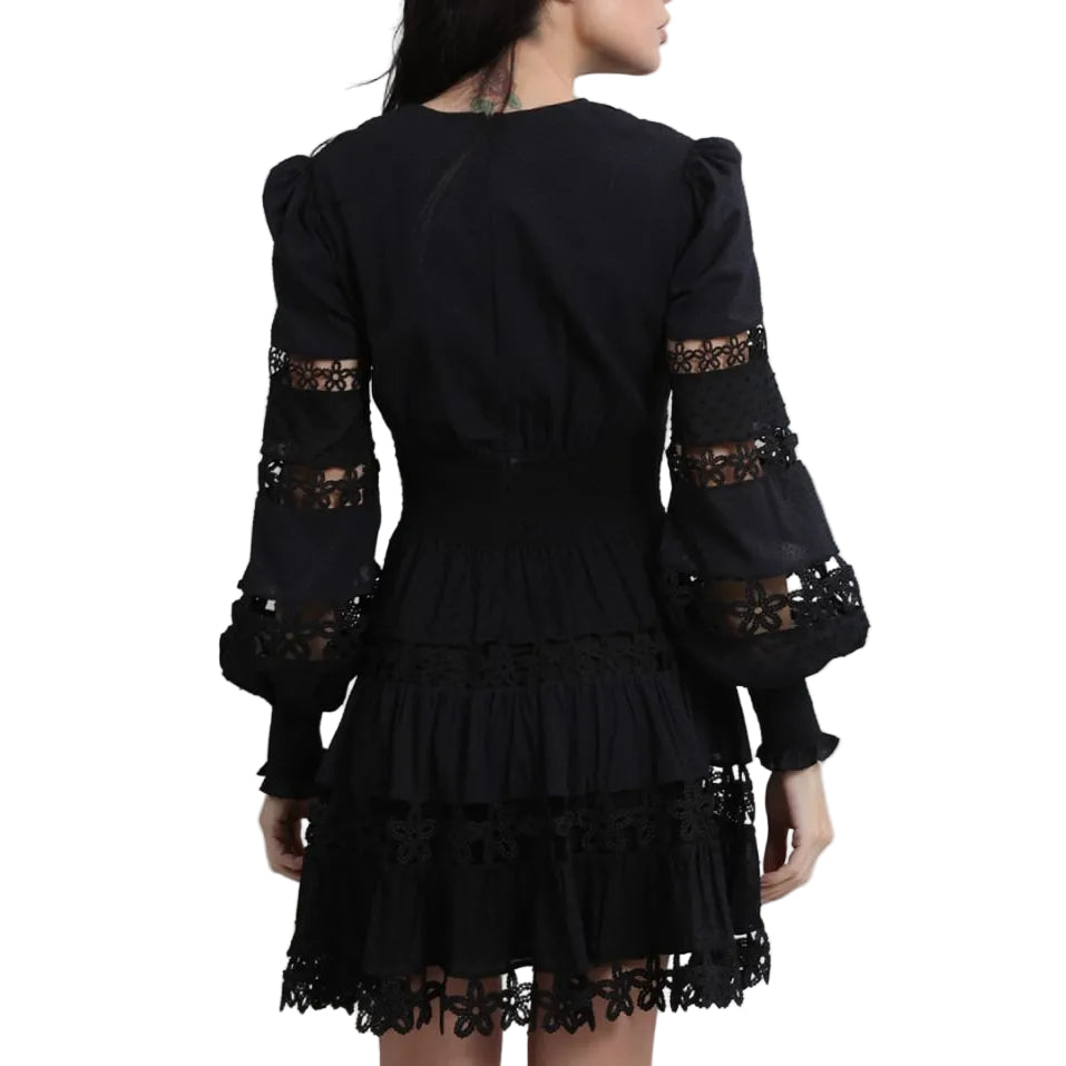 Vestido Zimmermann Laise e Renda Preto Tam 36 BR