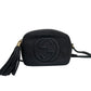 Bolsa Gucci Soho Disco Couro Logo Em Relevo Preto