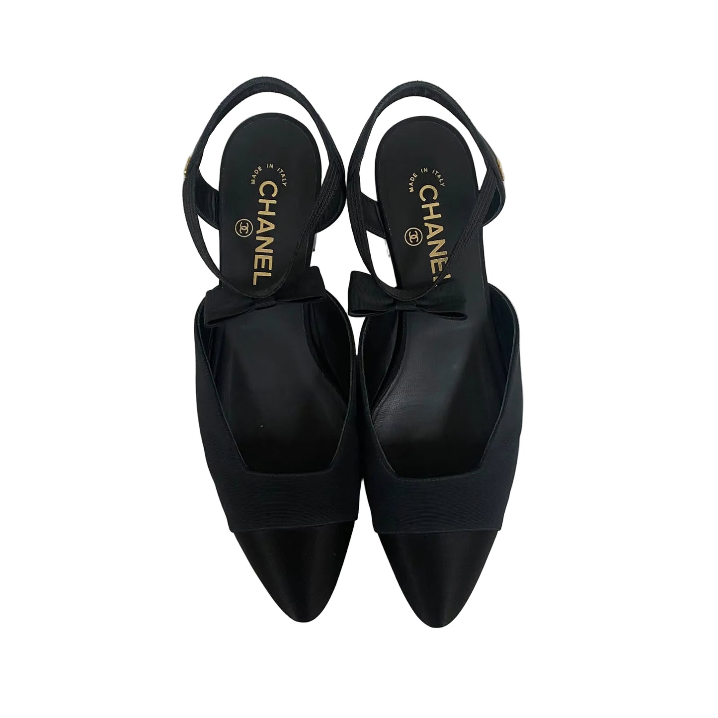 Sapato Chanel Slingback Flats Preto Tam 37,5 BR