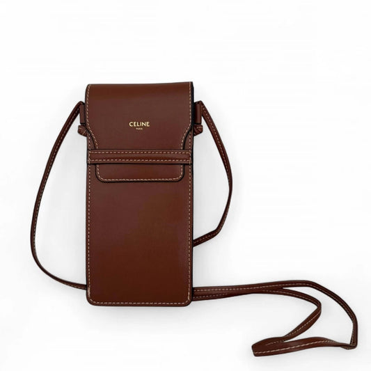 Bolsa Porta Celular Celine Marrom Pequena