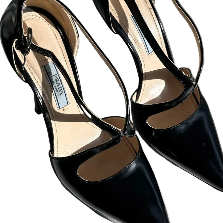 Scarpin Prada Preto Plataforma Tam 34,5 Br