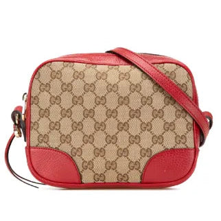 Bolsa Gucci Bree GG Canvas Vermelha e Marrom