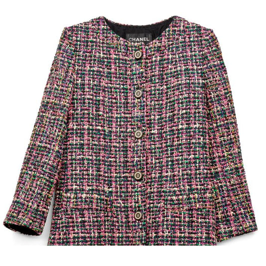 Casaco Chanel Preto e Roxa Tam 46 BR