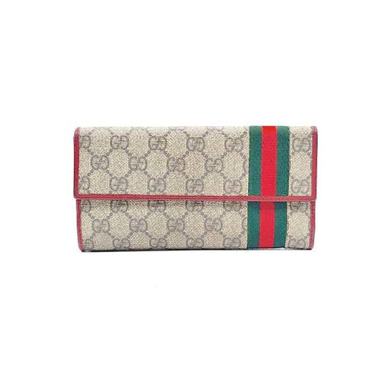 Carteira Gucci Monograma Marrom e Bege