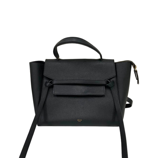 Bolsa Celine Belt Bag Couro Preta