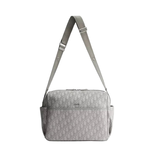 Bolsa Dior Oblique Jacquard Cinza Maternidade