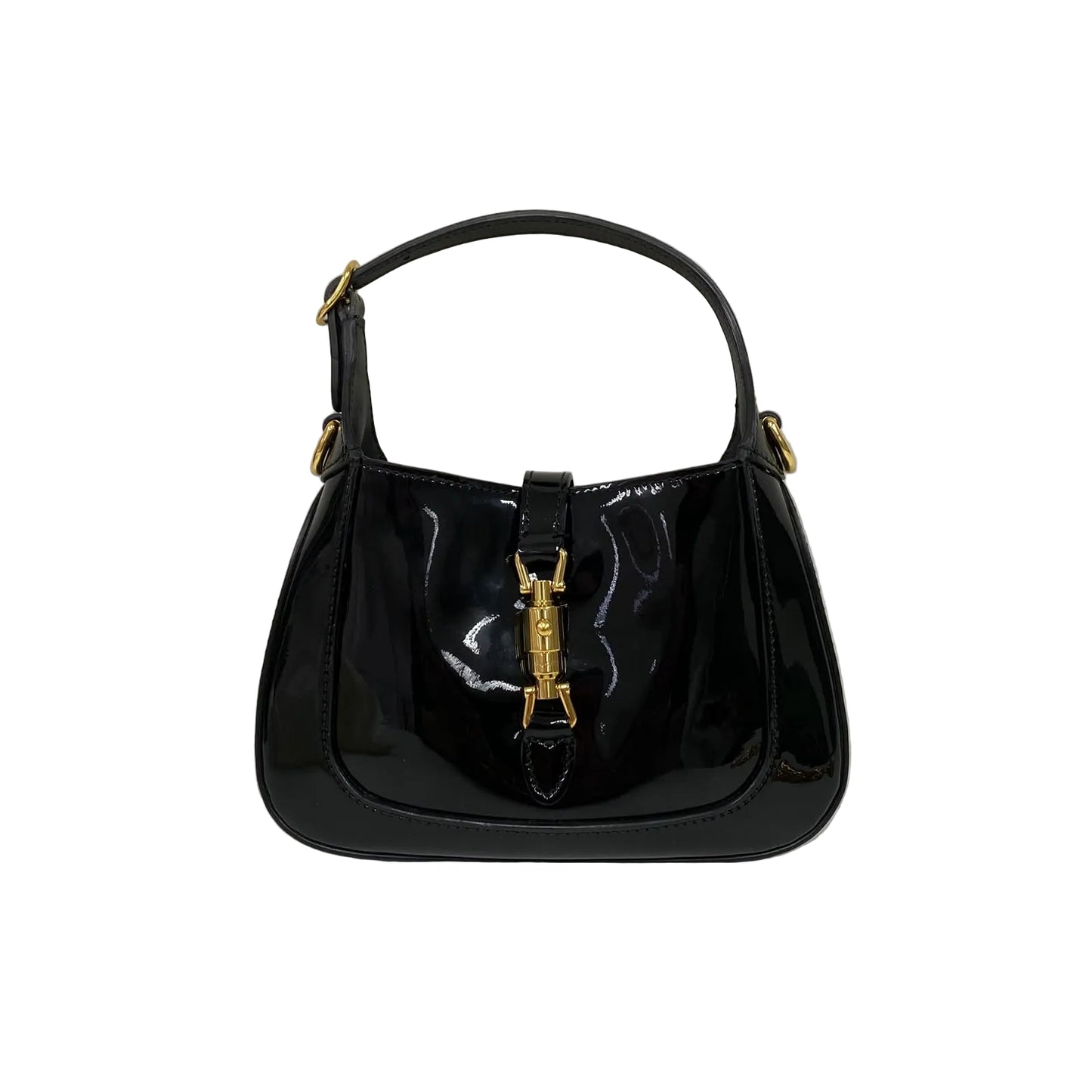 Bolsa Gucci Mini Jackie 1961 Shoulder Bag Envernizada Preta