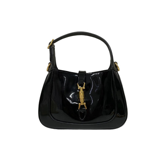 Bolsa Gucci Mini Jackie 1961 Shoulder Bag Envernizada Preta