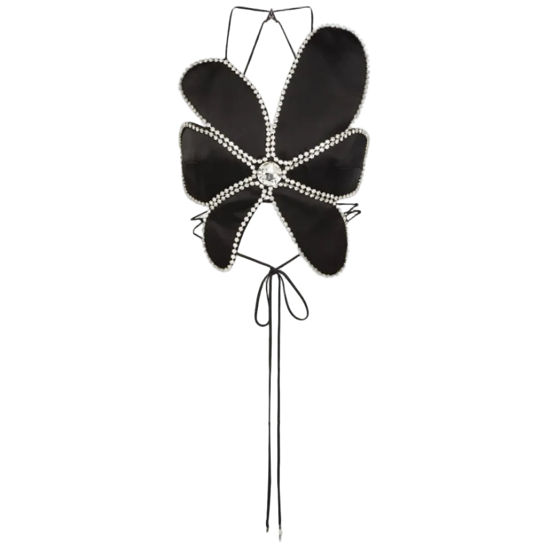 Cropped Area Preto Flor Tam