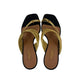 Sandalia Aquazzura Tiras Preto e Dourado Tam 38 BR