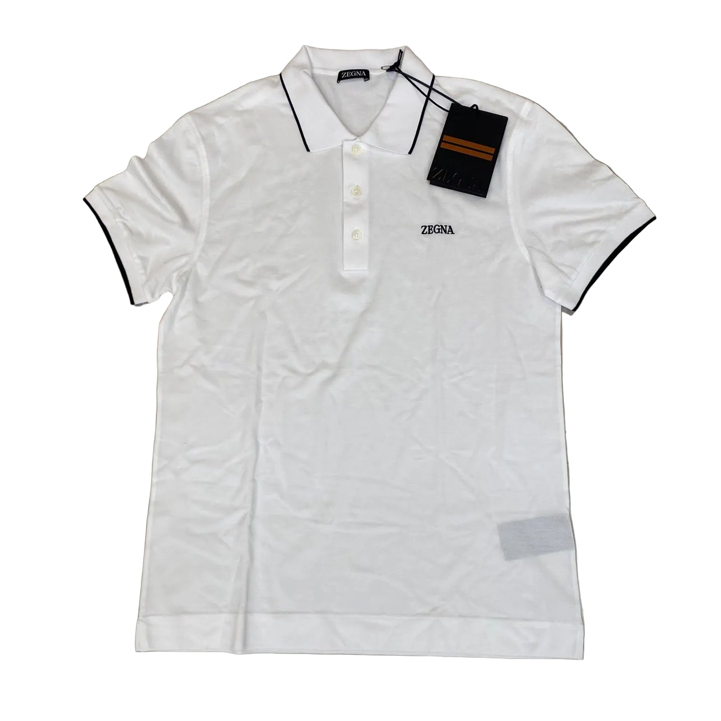 Camisa Zegna Polo Masculina Piqué Branca Tam M BR