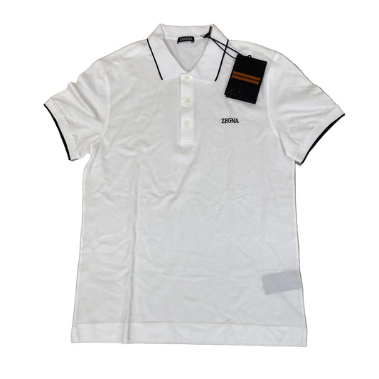 Camisa Zegna Polo Masculina Piqué Branca Tam M BR