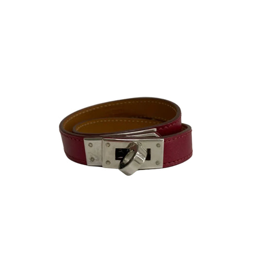Pulseira Hermes Kelly Couro Vermelha