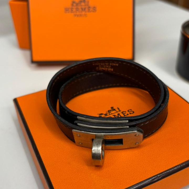 ⁠Pulseira Hermès Couro 2 Voltas