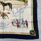 Lenço Hermès Preto Estampa Haras