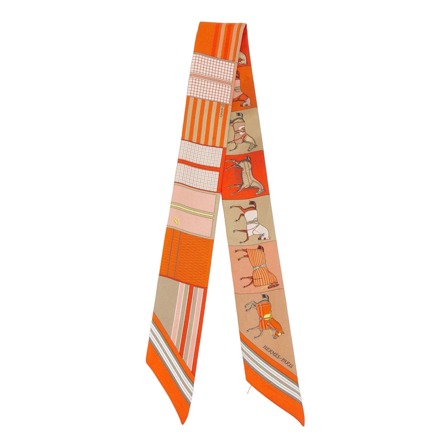 Twilly Hermès Estampa Laranja