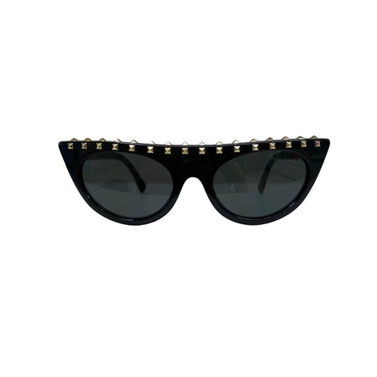 Óculos Valentino Preto Com Spikes Dourados