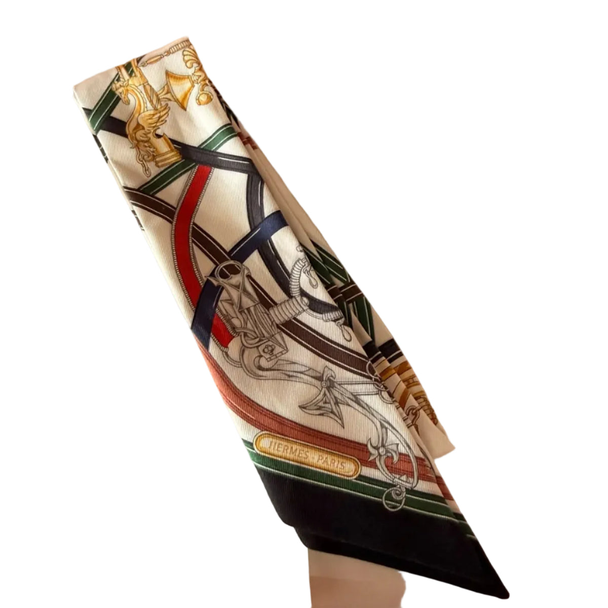 Twilly Hermes Estampa Branco e Preto