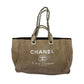Bolsa Tote Chanel Deauville Tecido Bege