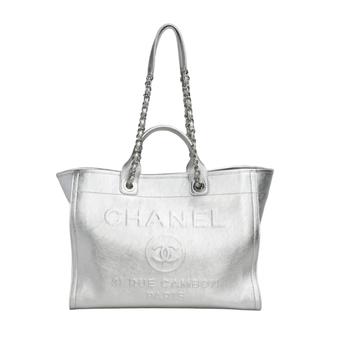 Bolsa Chanel Deauville Metalic Prata
