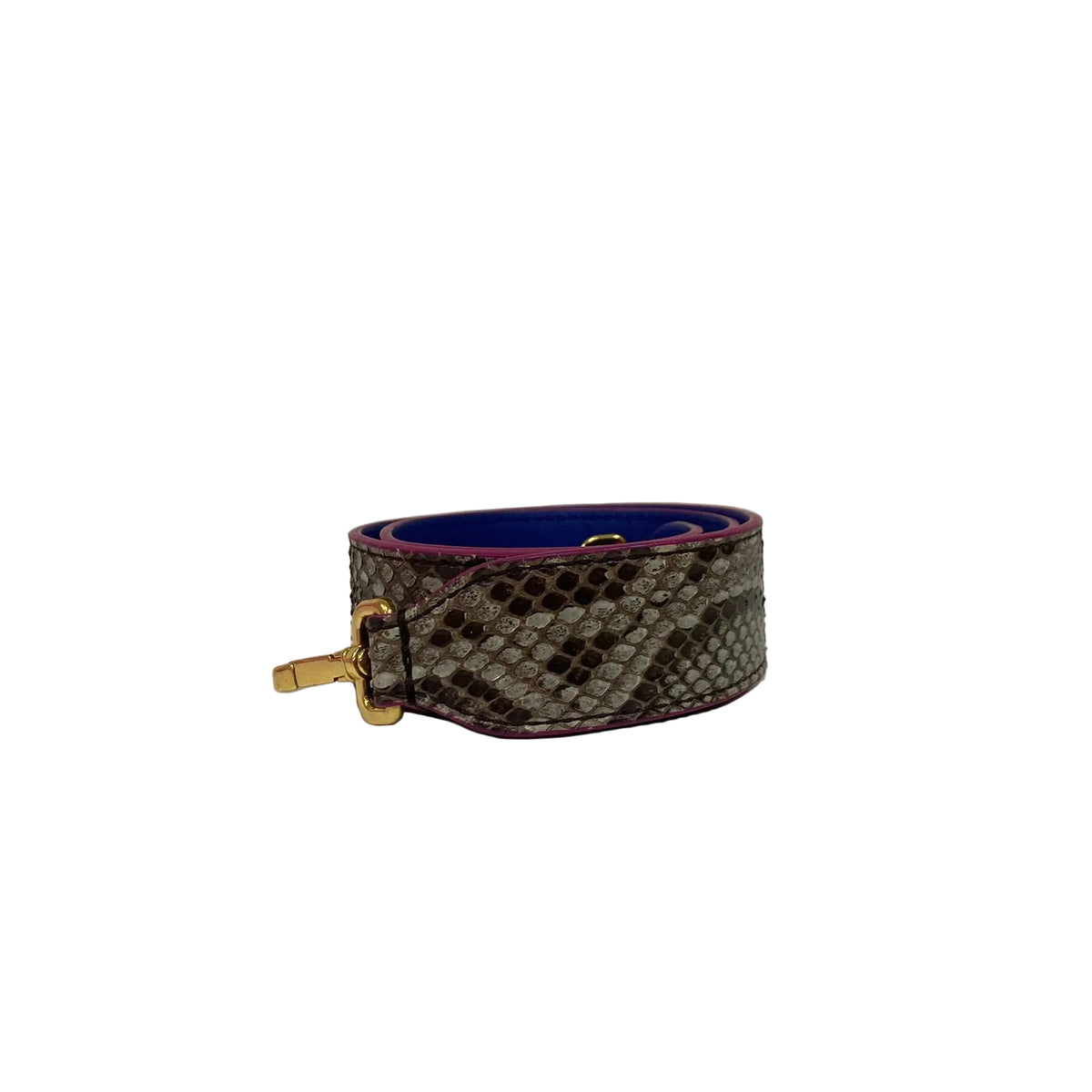 Alça Fendi Pele de Cobra Bege e Azul