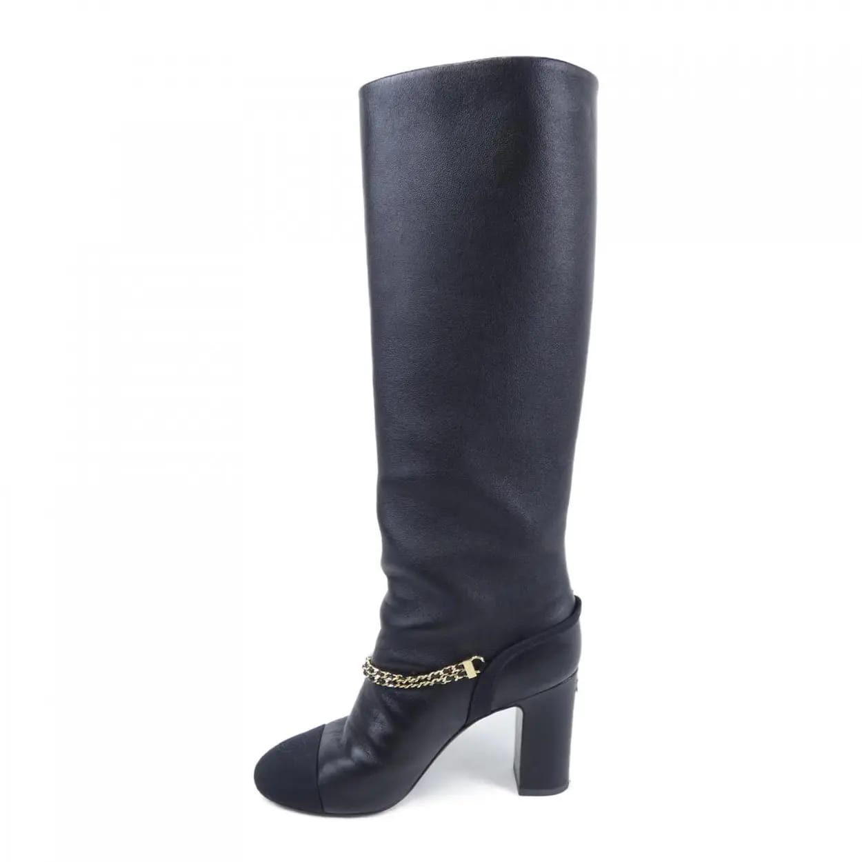 Bota Chanel Cano Longo Preto