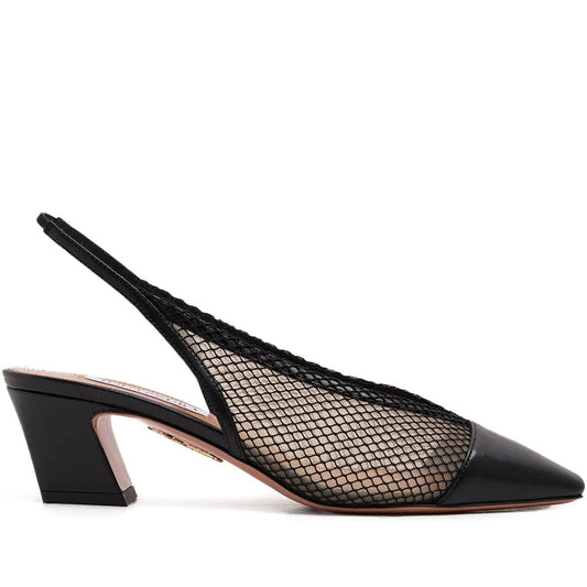 Scarpin Margot com Mash Aquazzura Preto Tam. 36 Br