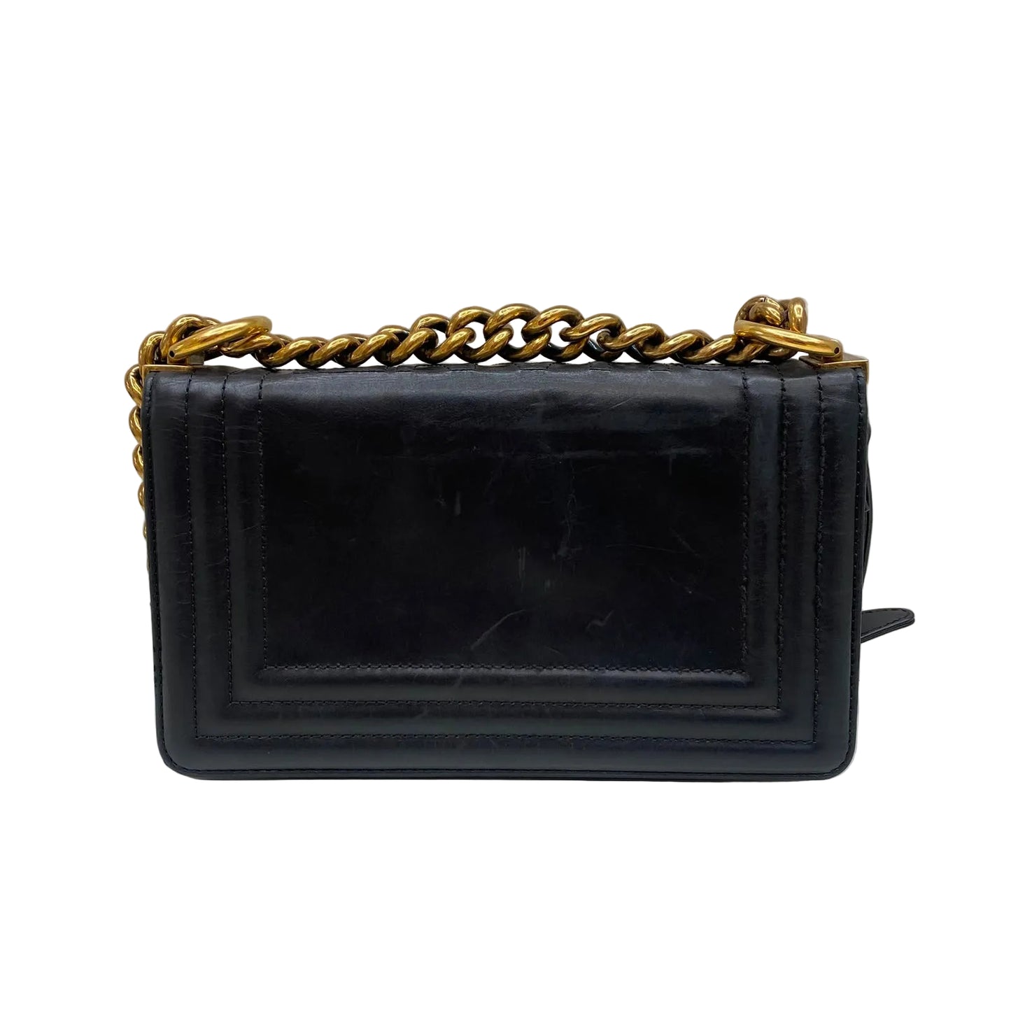 Bolsa Chanel Boy Preta e Dourado