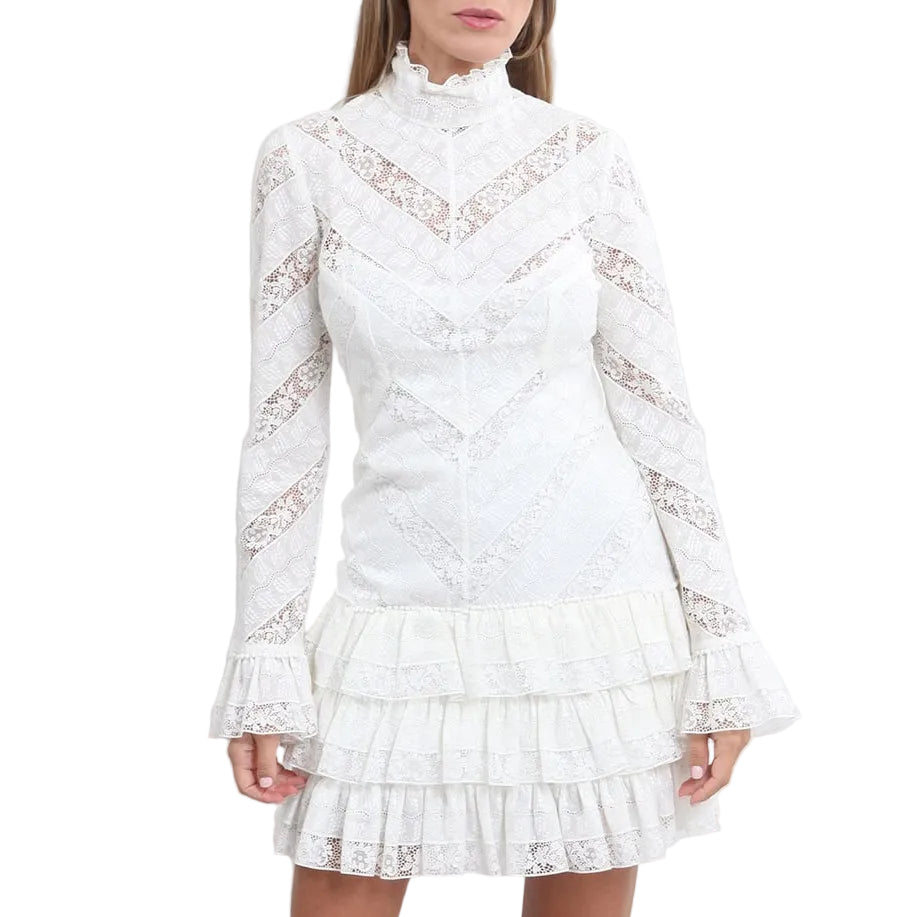 Vestido Zimmermann Curto de Renda Branco Tam 38 BR
