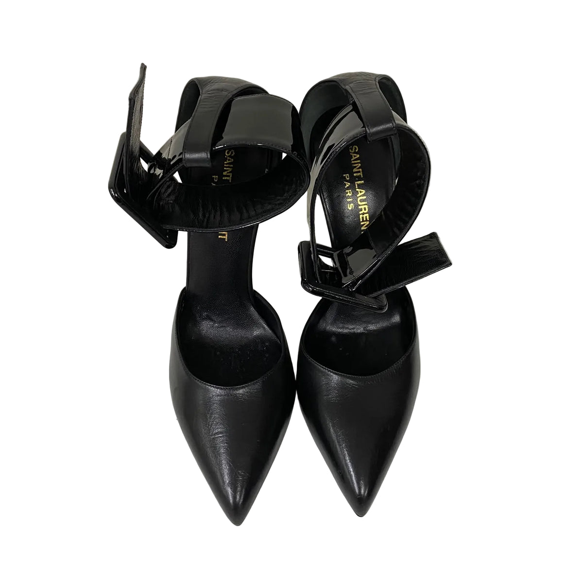 Scarpin Saint Laurent Preto Com Fivela Tam 34 BR