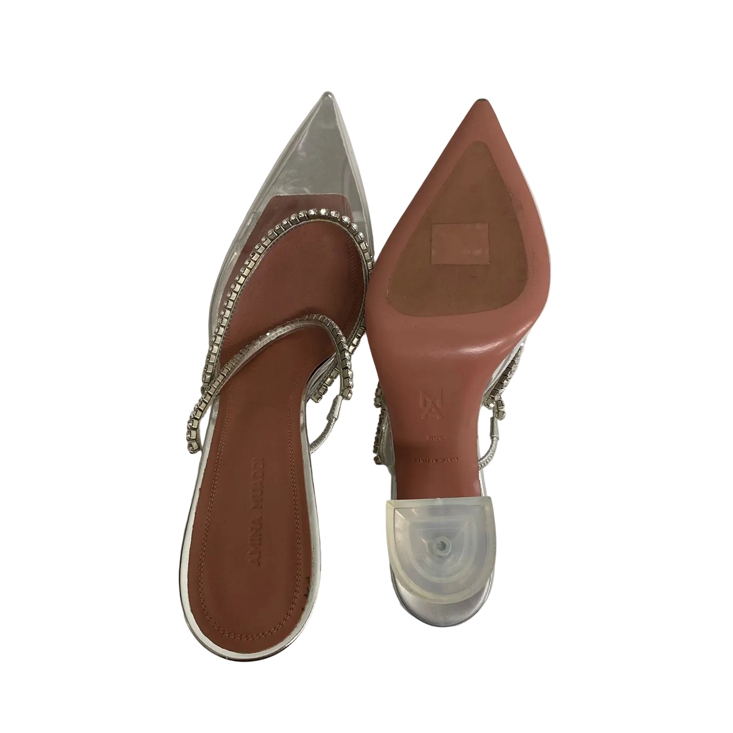 Scarpin Amina Muaddi Transparente Tam 37,5 Br