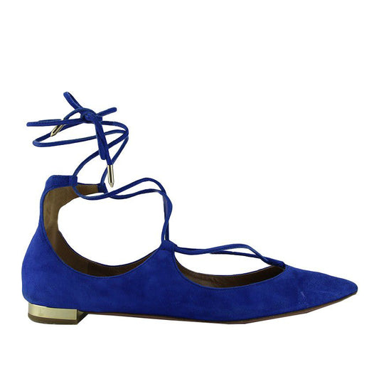 Sapatilha Aquazzura Christy Flats Azul Tam 36,5 BR