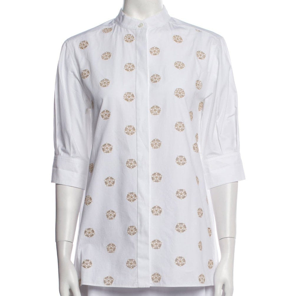 Camisa Chloé Branca Bordada Tam 38 Br