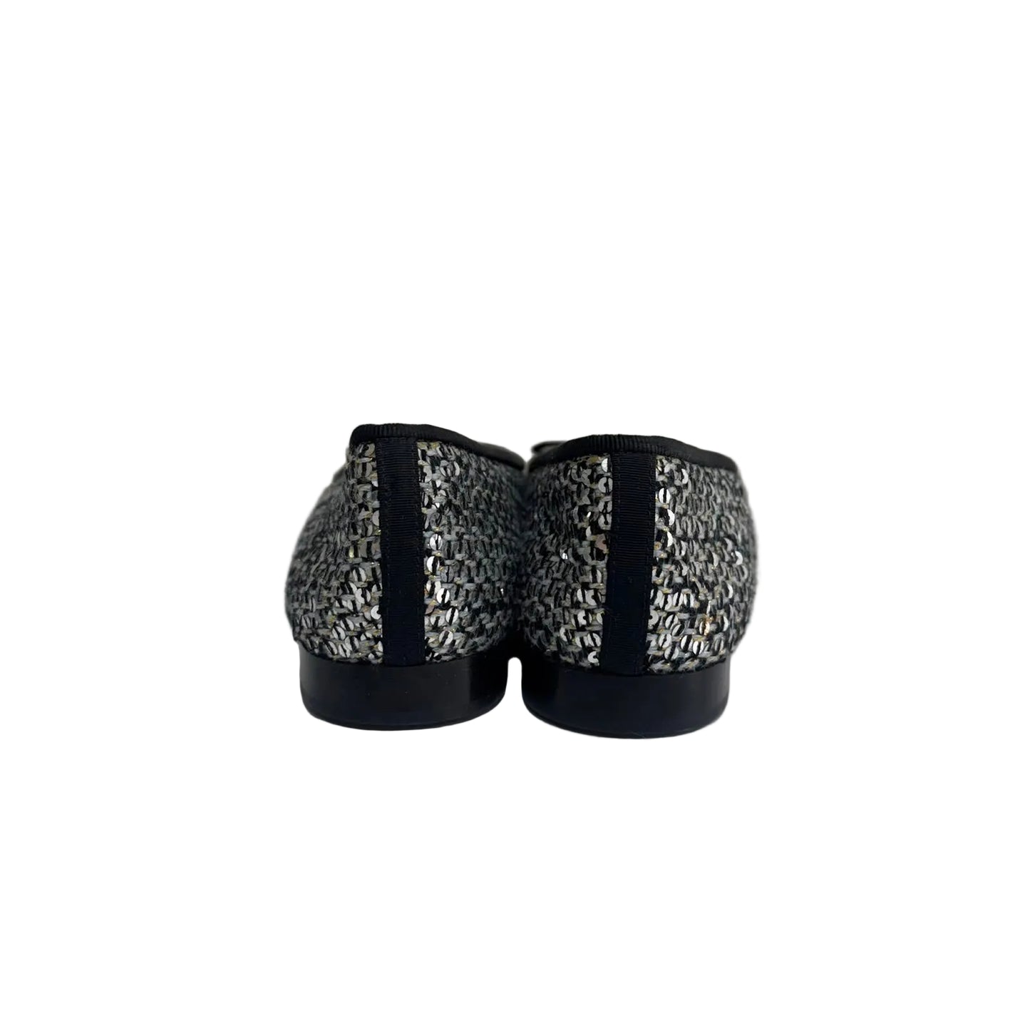Sapatilha Chanel Lantejoulas Pratas Tam 37 Br