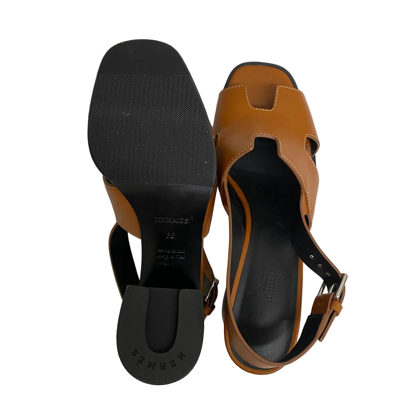 Sandalia Hermes Caramelo Tam 36 Br