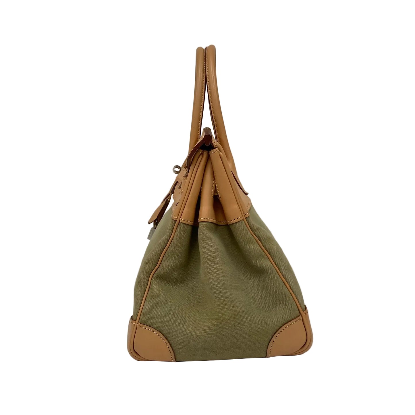 Bolsa Hermès Birkin Vache Naturelle e Vert Olive 35