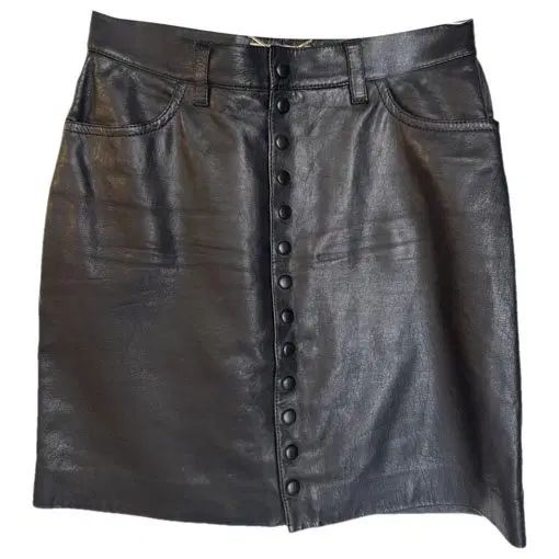 Saia Saint Laurent Couro Preta Tam 38 Br