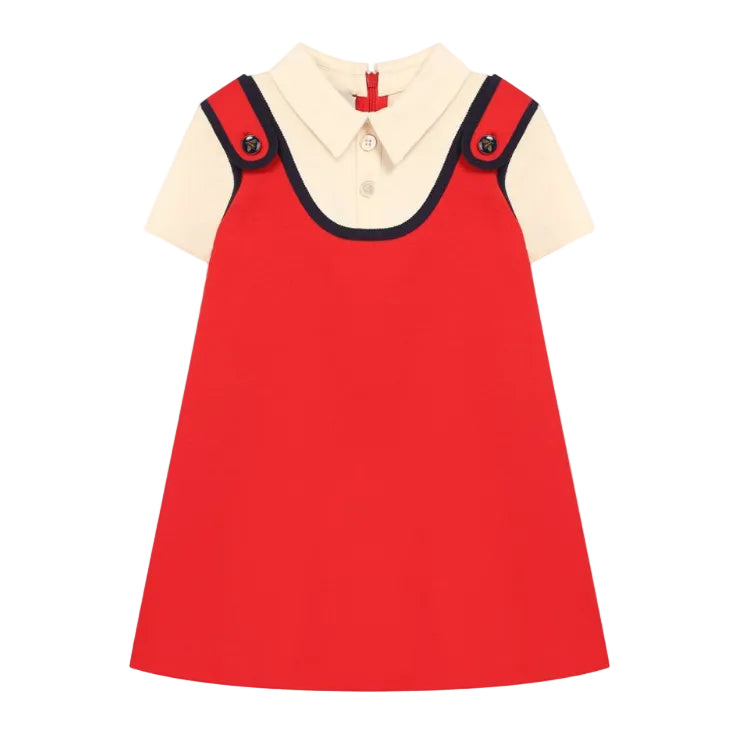 Vestido Gucci Azul e Vermelho Infantil Tam 6 Br