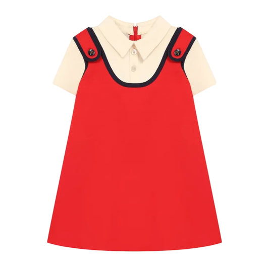 Vestido Gucci Azul e Vermelho Infantil Tam 6 Br