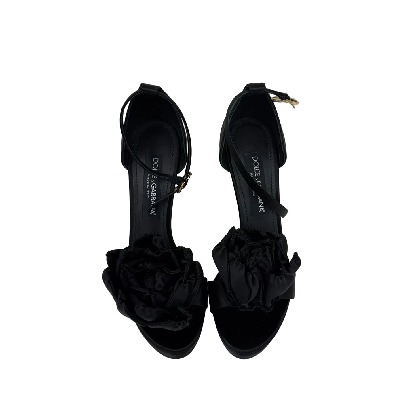 Sandália Dolce&Gabbana Preta Flor Tam 37,5 BR
