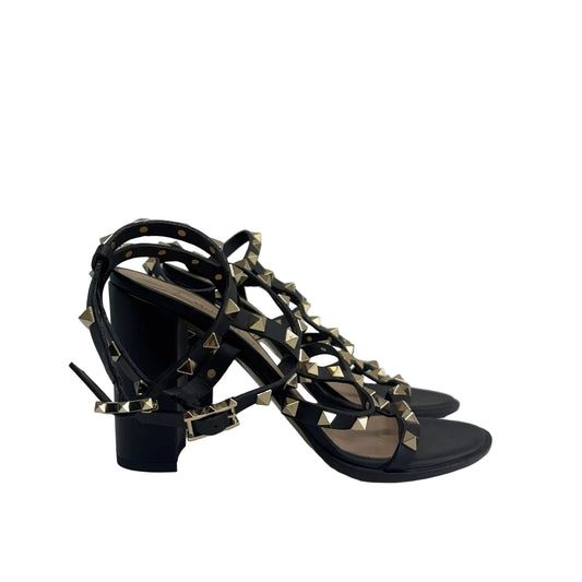 Sandalia Valentino Couro Preta Tam 36.5 BR