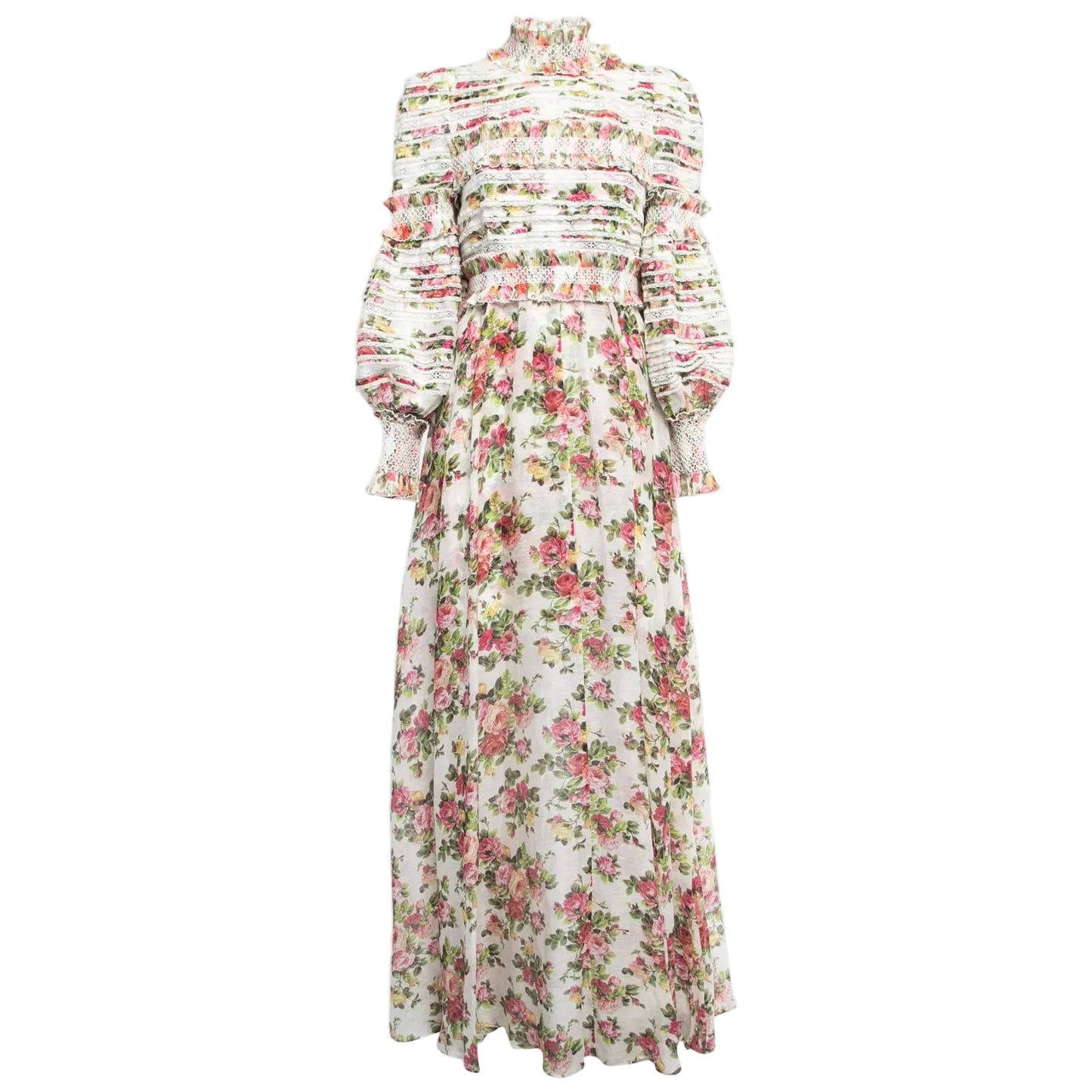 Vestido Zimmermann florido Runway Rendado Tam 34 Br
