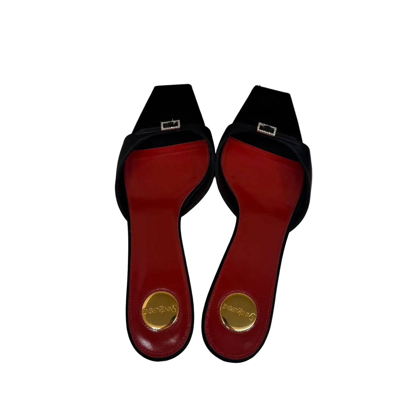 Mule Saint Laurent Preto Strass Tam 38,5 Br