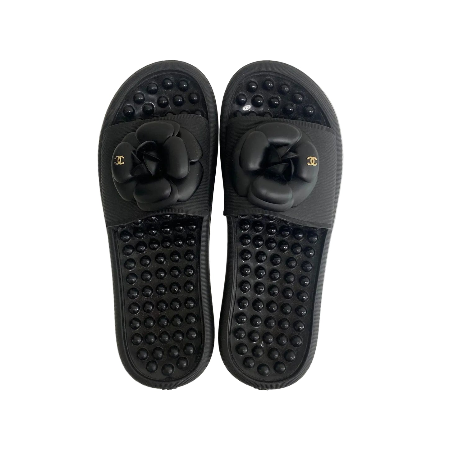 Rasteira Chanel Preta Camélia Tam 38 Br