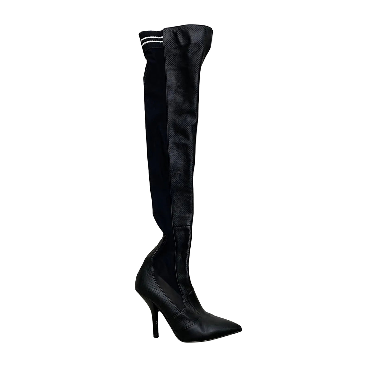Bota Fendi Cano De Tecido Preta Tam 37 BR
